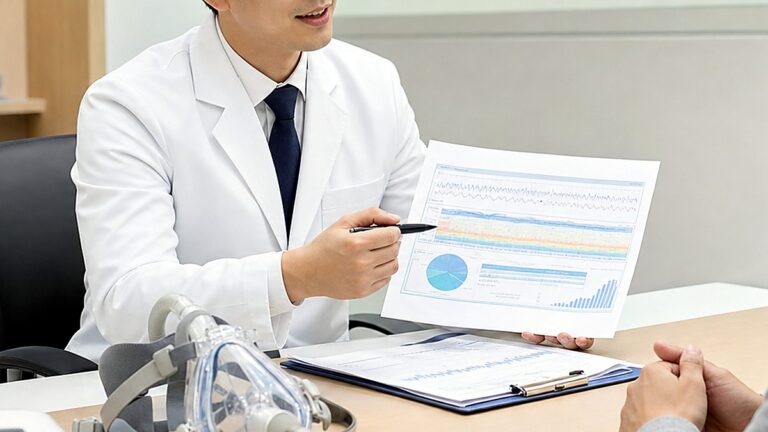 수면검사 결과지와 상담 장면 사진