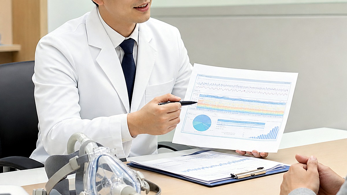 수면검사 결과지와 상담 장면 사진
